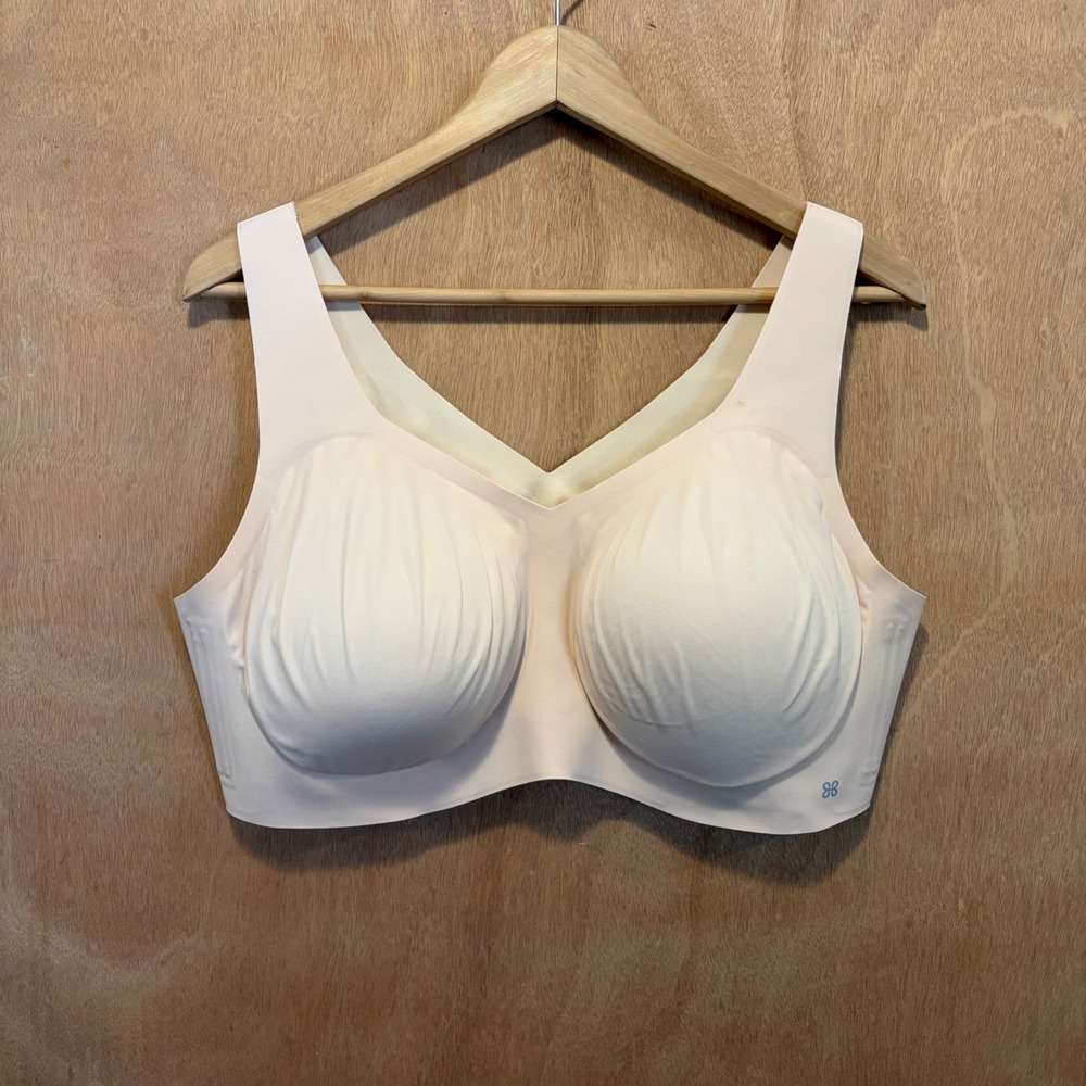 Honeylove SoftForm V Neck Bra 2X Sand Beige Wireless Seamless Supportive Comfort